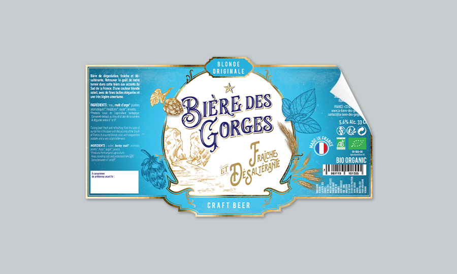 Célia RATTO, Graphiste freelance à Annecy : Bière des Gorges - création de supports print