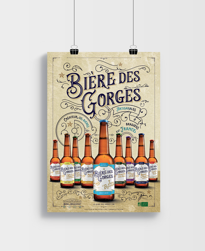 Célia RATTO, Graphiste freelance à Annecy : Bière des Gorges - création de supports print