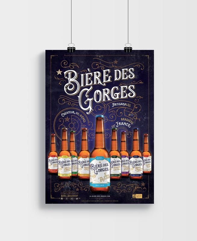 Célia RATTO, Graphiste freelance à Annecy : Bière des Gorges - création de supports print