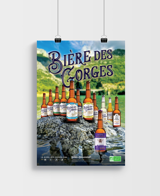 Célia RATTO, Graphiste freelance à Annecy : Bière des Gorges - création de supports print