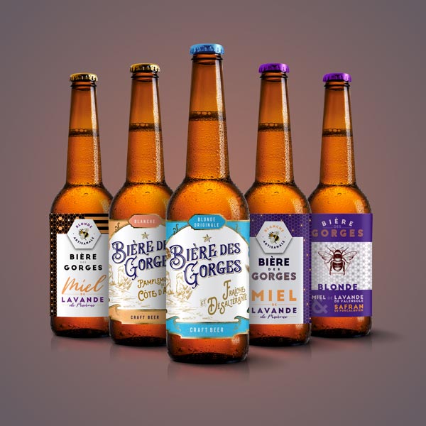 Célia RATTO, Graphiste freelance à Annecy : Bière des Gorges - création de supports print