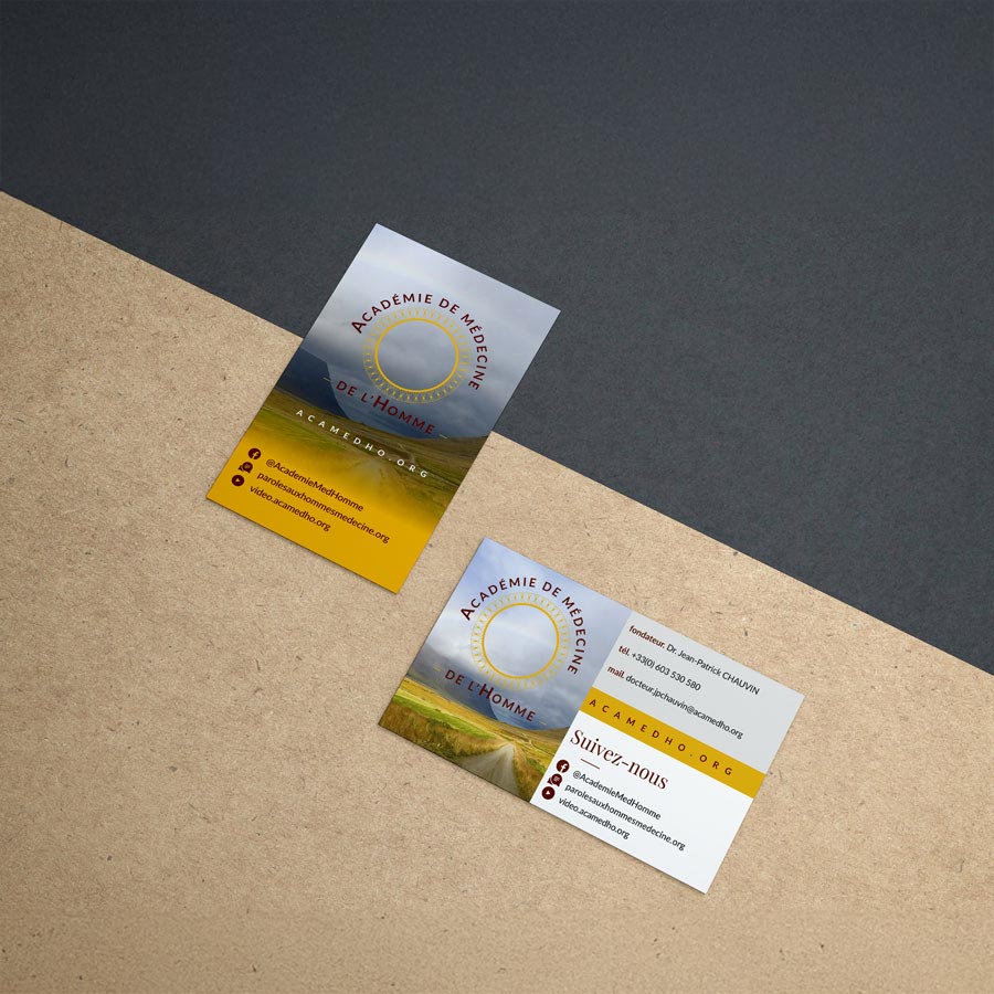 Cartes de visite de l'académie de médecine de l'homme